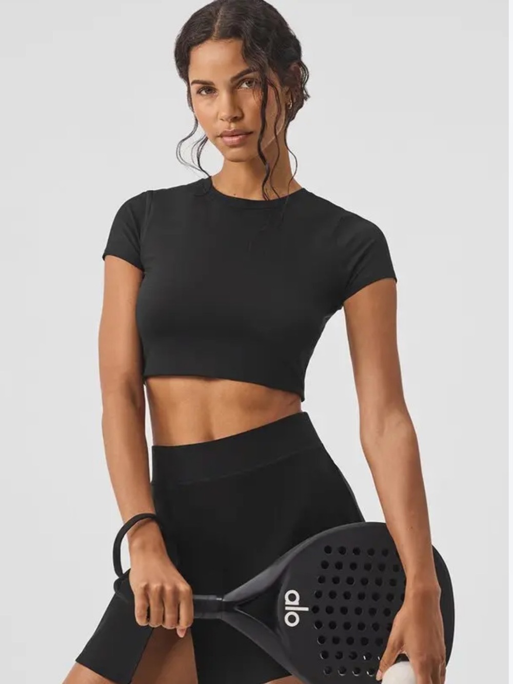 ALO Yoga Backspin Crop Top Black
